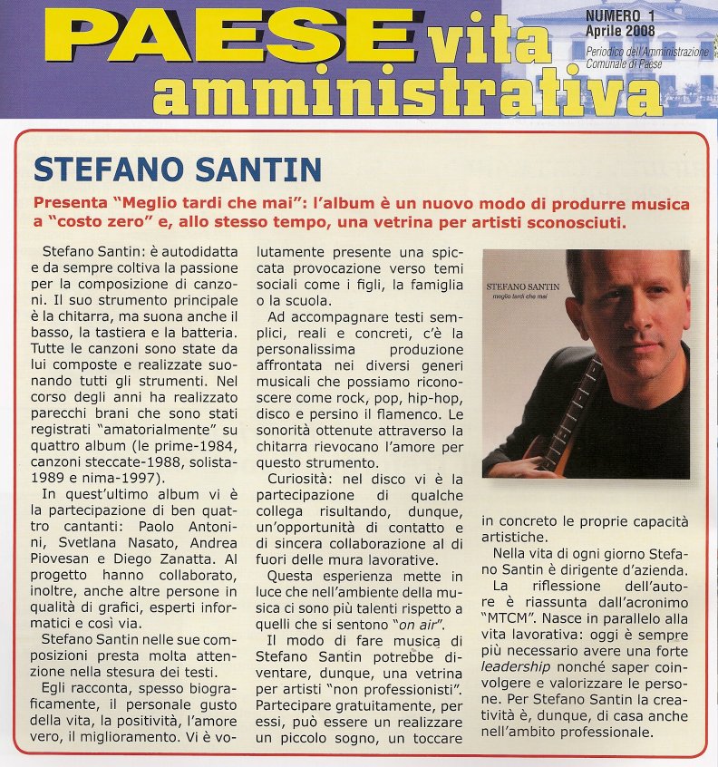 Vita Amministrativa Paese — aprile 2008